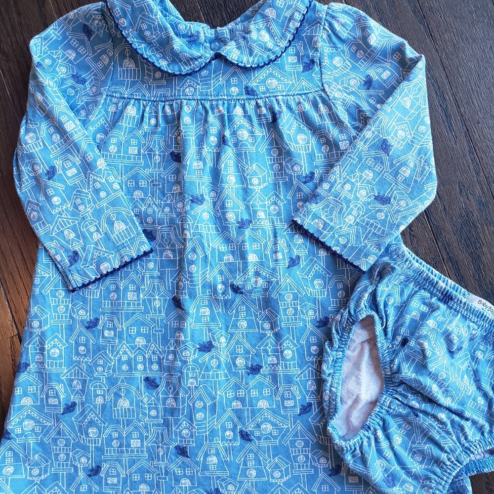 Mini Boden Birdhouse Dress w diaper cover